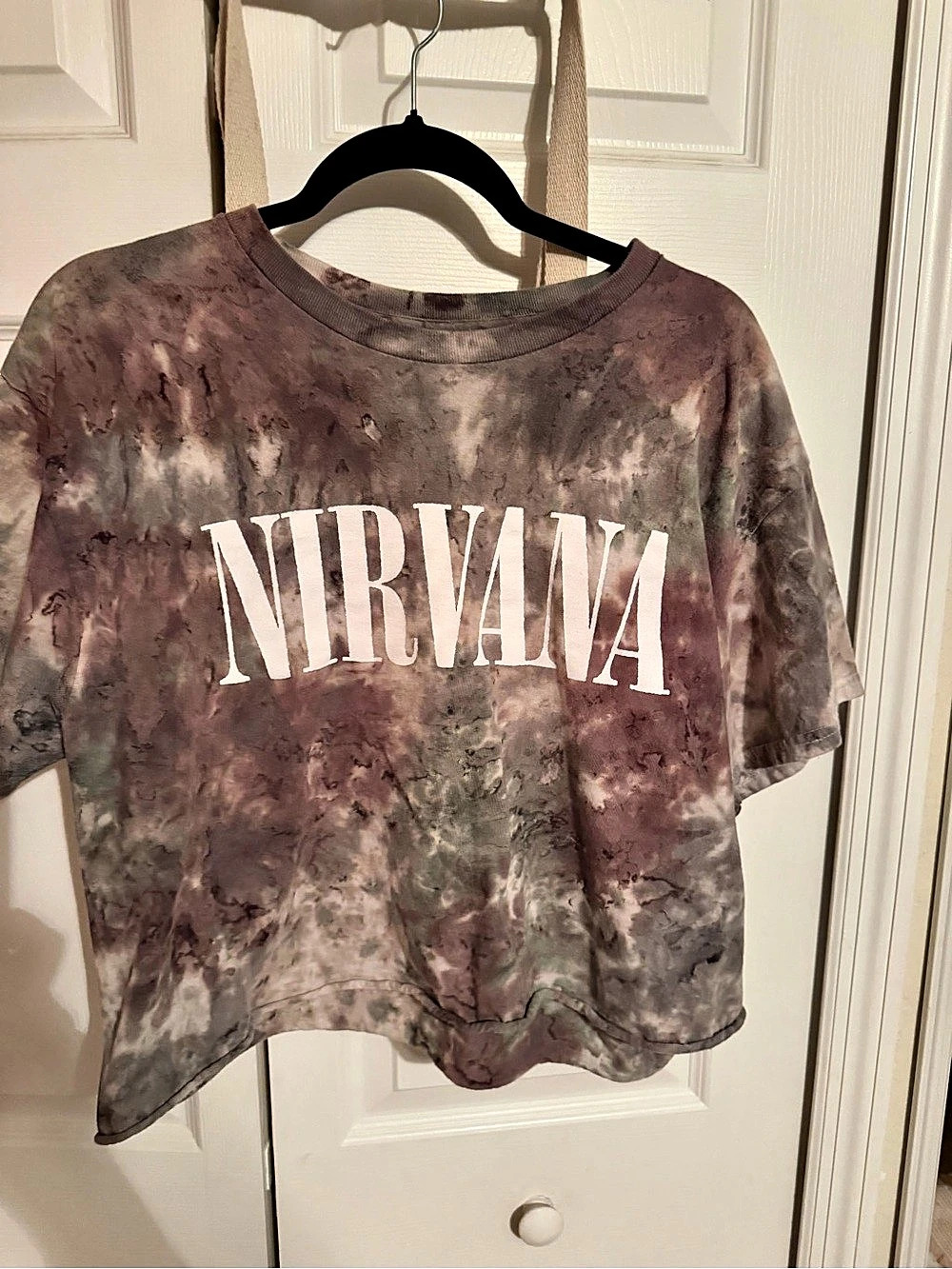 Nirvana In Utero Tie Dye Crop Top Purple & Gray